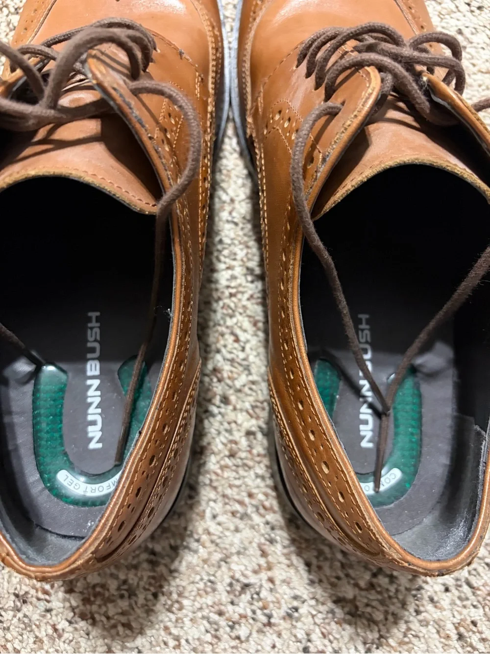 Nunbush Men's Brown Leather Wingtip Dress Shoes size 12